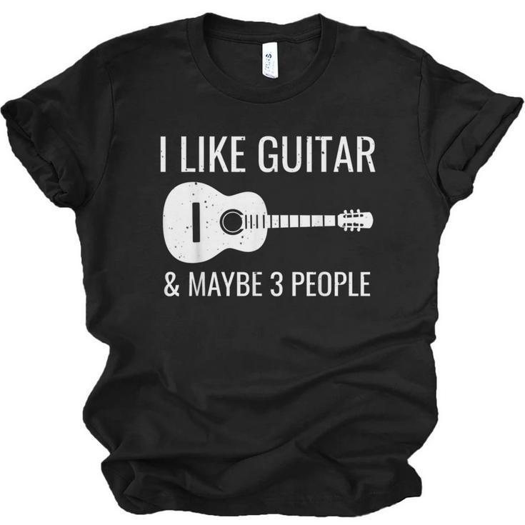 I Like Guitar & Maybe 3 People Music Introvert Guitar Unisex Jersey T-Shirt