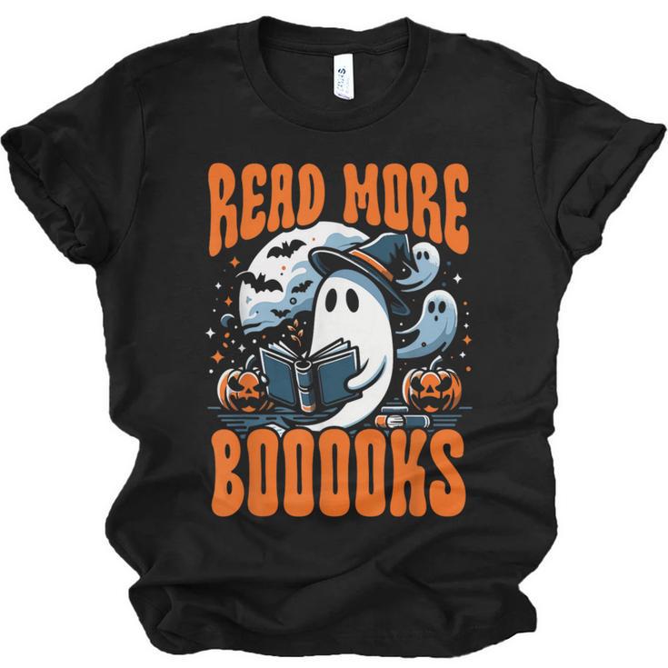 Halloween Book Lover Ghost Boo Pun Read More Boooks Unisex Jersey T-Shirt