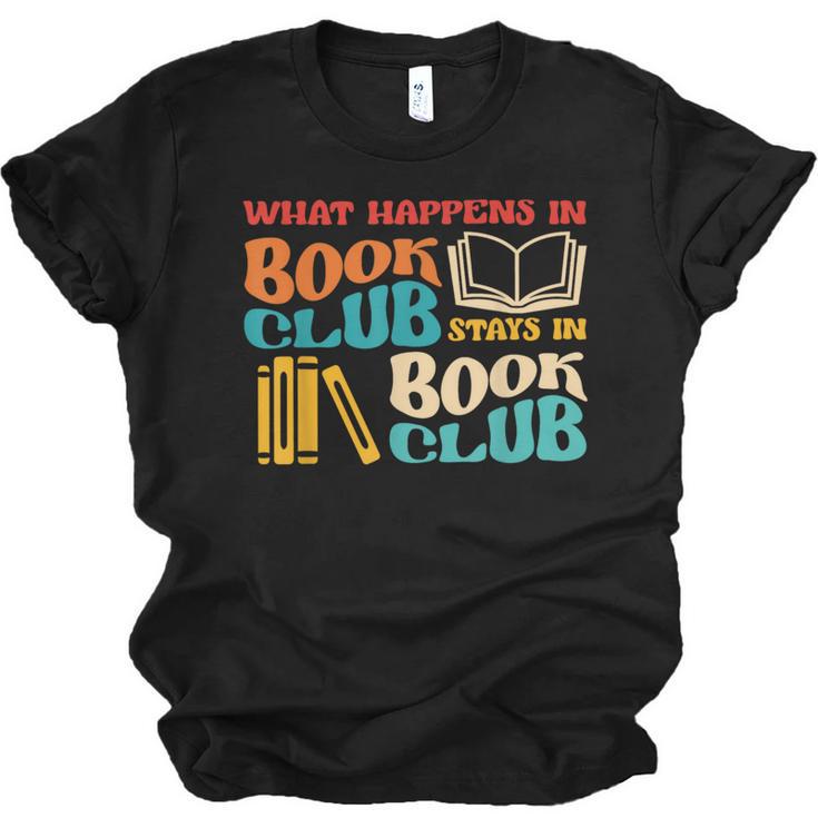 What Happens In Book Club Stays In Book Club Retro Unisex Jersey T-Shirt