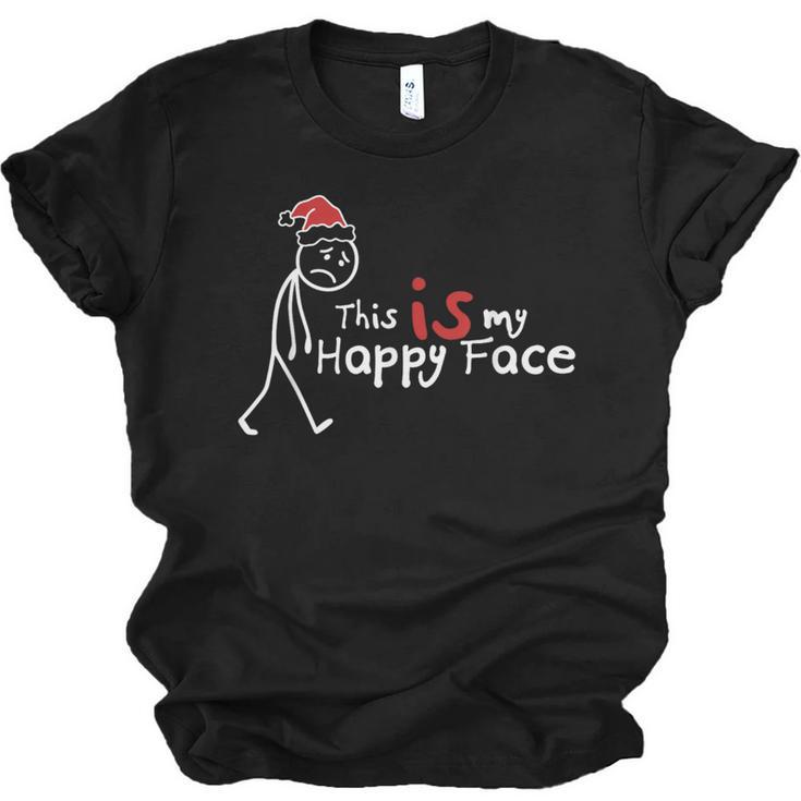 This Is My Happy Face List Christmas Introvert Unisex Jersey T-Shirt