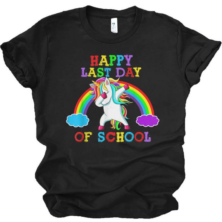 Happy Last Day Of School Teacher Student Graduation Unicorn Unisex Jersey T-Shirt