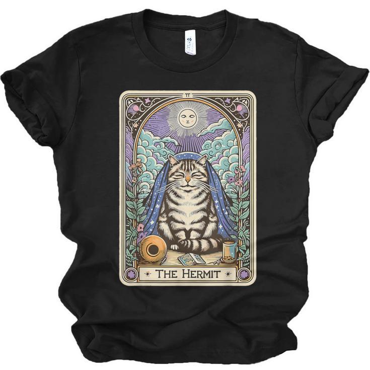 The Hermit Cat Tarot Card Introvert By Georgi Unisex Jersey T-Shirt