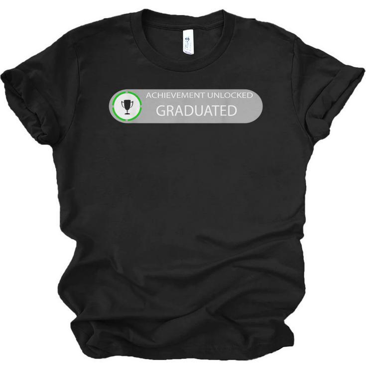 High School Or College Graduation Achievement Unlocked Unisex Jersey T-Shirt