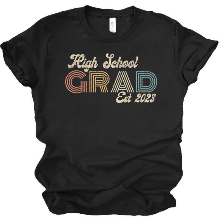 High School Grad 2023 Class Of 2023 Retro Graduation Done Unisex Jersey T-Shirt