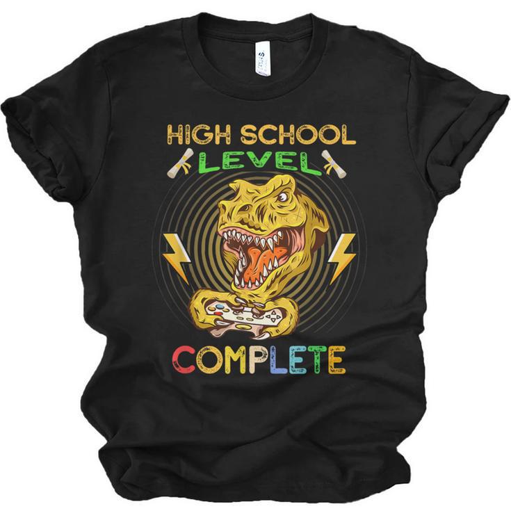 High School Level Complete Gamer Graduation Dinosaur 2021 Unisex Jersey T-Shirt