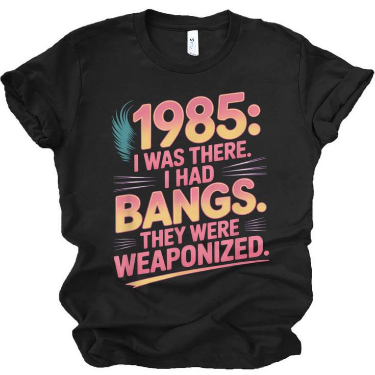 Hilarious 1985 Big Hair Bangs Joke For Gen X Nostalgia Unisex Jersey T-Shirt