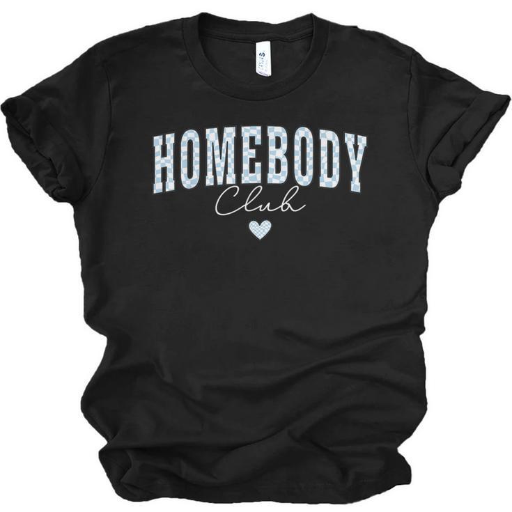 Homebody Club Checkerboard Introvert Self Growth Work Home Unisex Jersey T-Shirt