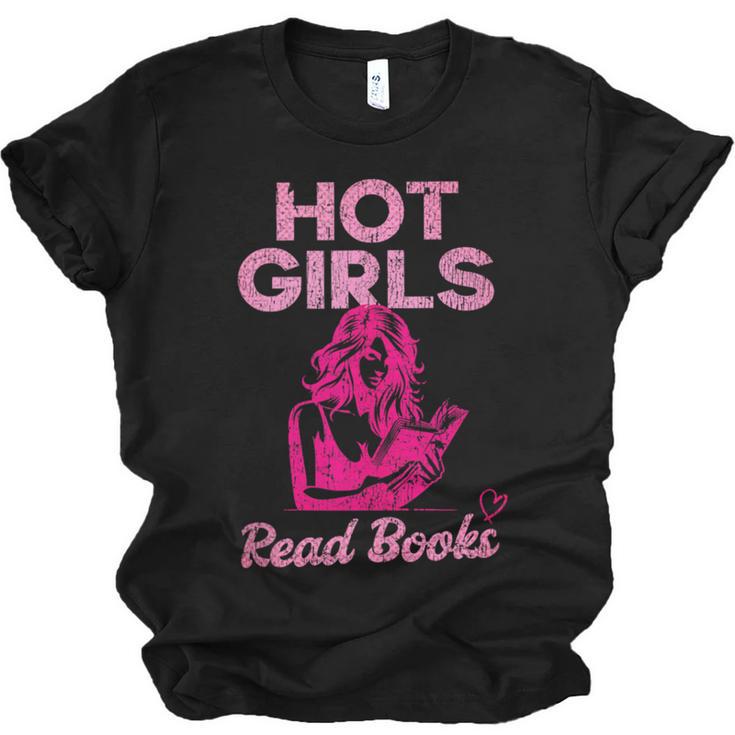 Hot Girls Read Books Cute Book Reader Women Unisex Jersey T-Shirt