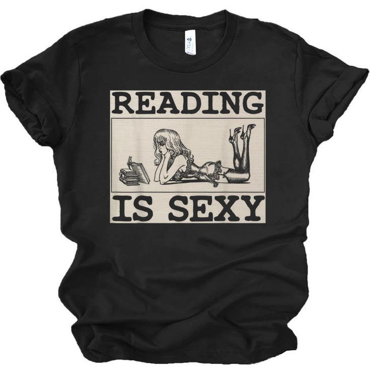 Hot Pin Up Girl Comic Book Vintage Reading Is Sexy Unisex Jersey T-Shirt