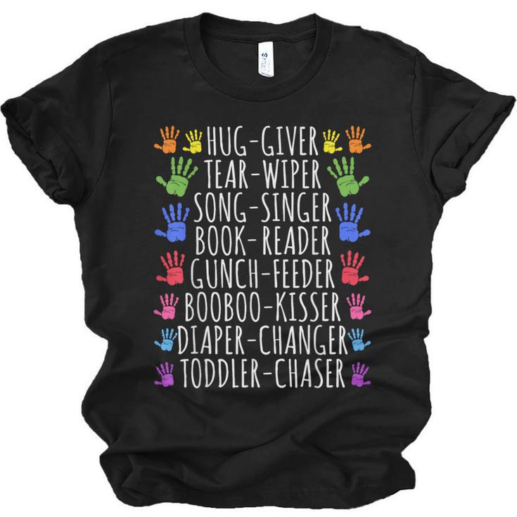 Hug Giver Book Reader Diaper Changer Daycare Teacher Unisex Jersey T-Shirt
