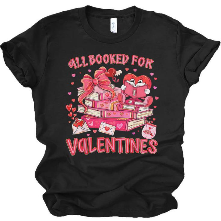 HUGvyn All Booked For Valentines Teacher Book Reading Heart Unisex Jersey T-Shirt