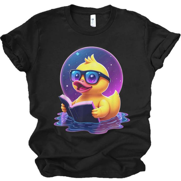 Humor Rubber Duck Reading Book Unisex Jersey T-Shirt