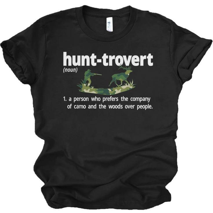 Hunt-Trovert Hunting Hunter Humor Definition Introvert Unisex Jersey T-Shirt