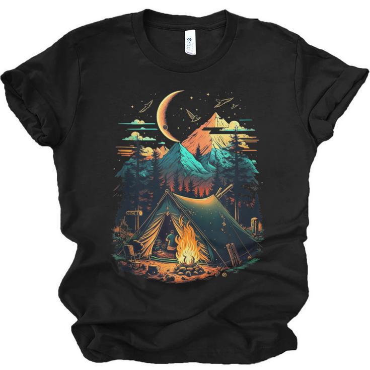 Id Rather Be Camping Great Outdoors Love Glamping Introvert Unisex Jersey T-Shirt
