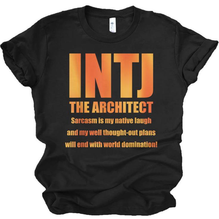 INTJ Architect Personality Introvert Sarcastic Orange Unisex Jersey T-Shirt