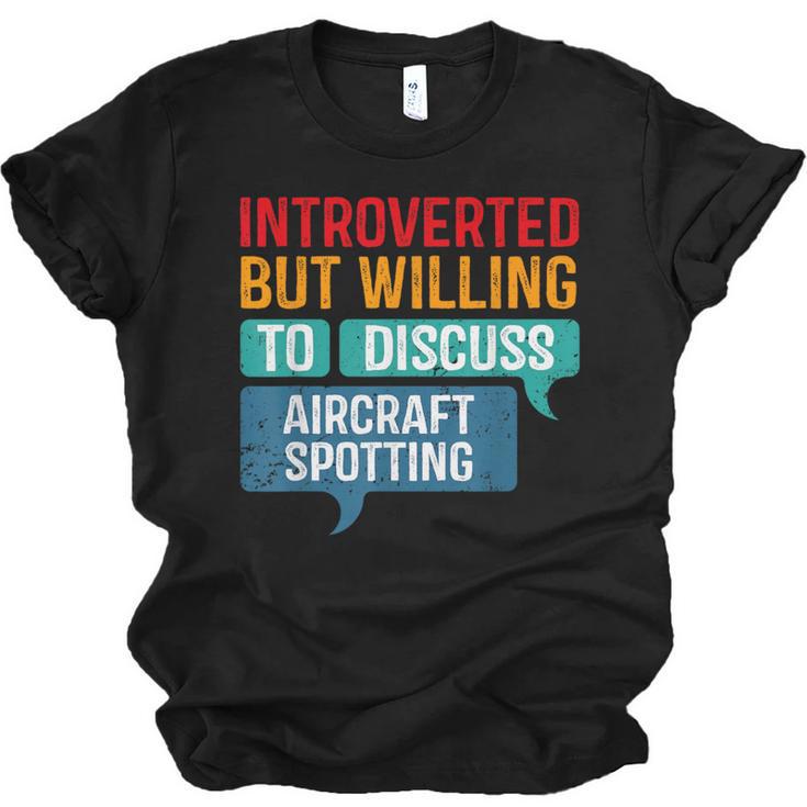 Introvert Aircraft Spotting Lovers Men & Women Unisex Jersey T-Shirt