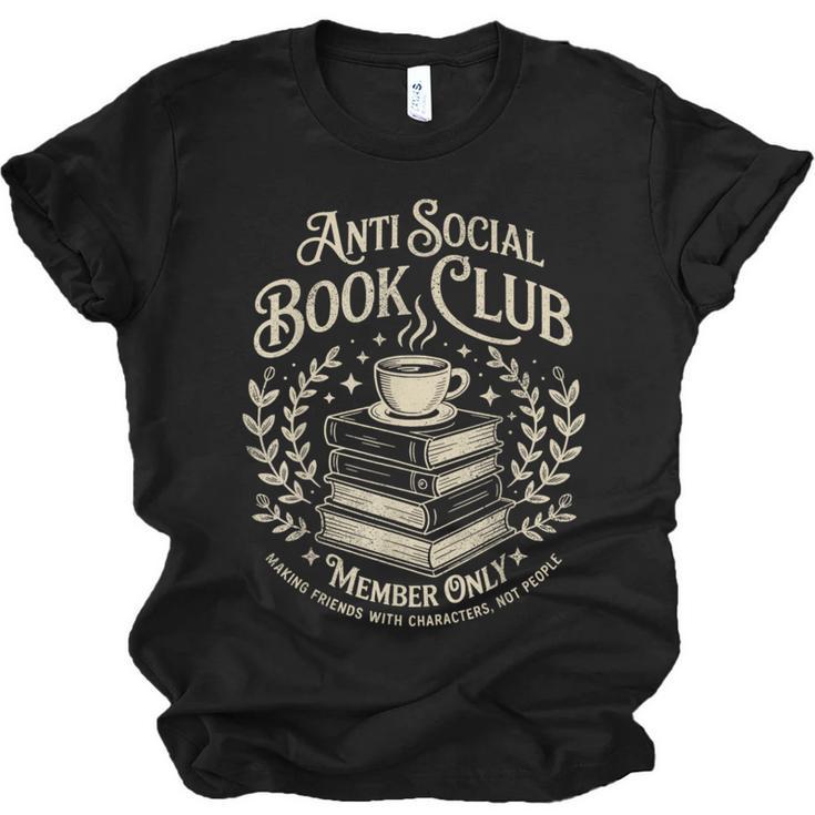Introvert Books Club Member Coffee Book Lovers Vintage Unisex Jersey T-Shirt