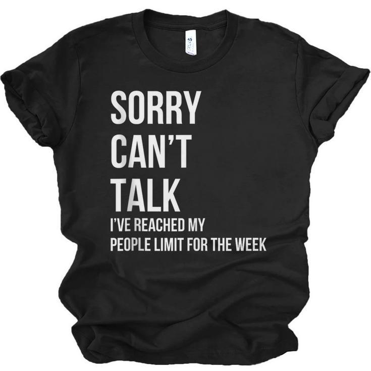 Introvert Can't Talk Reached People Limit For The Week Unisex Jersey T-Shirt