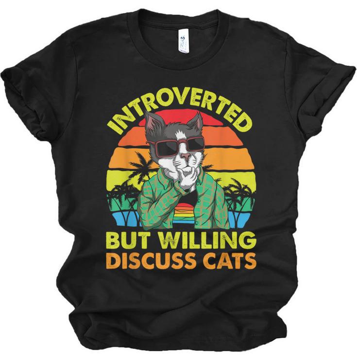 Introvert Cats Sarcasm Cat Lover Introverts Unisex Jersey T-Shirt