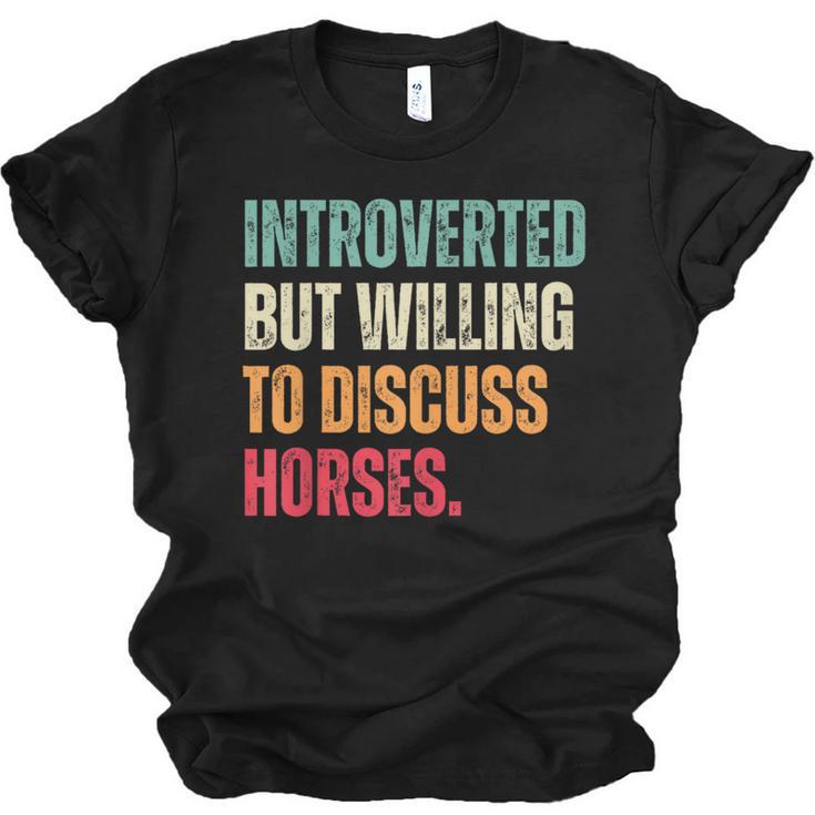 Introvert Cute Horse Lover Horse Riding Equestrian Unisex Jersey T-Shirt