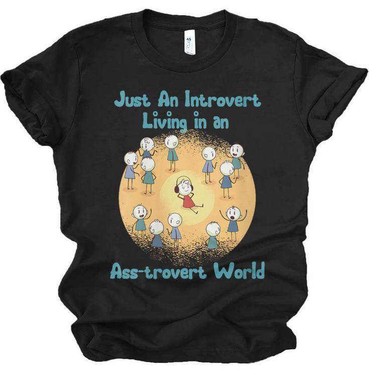 Introvert Extrovert Cartoon In Asstrovert World Unisex Jersey T-Shirt
