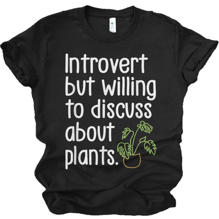 Introvert Humorous Plant Lover Gardening Unisex Jersey T-Shirt