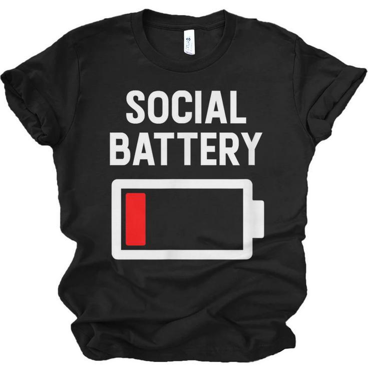 Introvert Low Social Battery Level Anti Social People Unisex Jersey T-Shirt