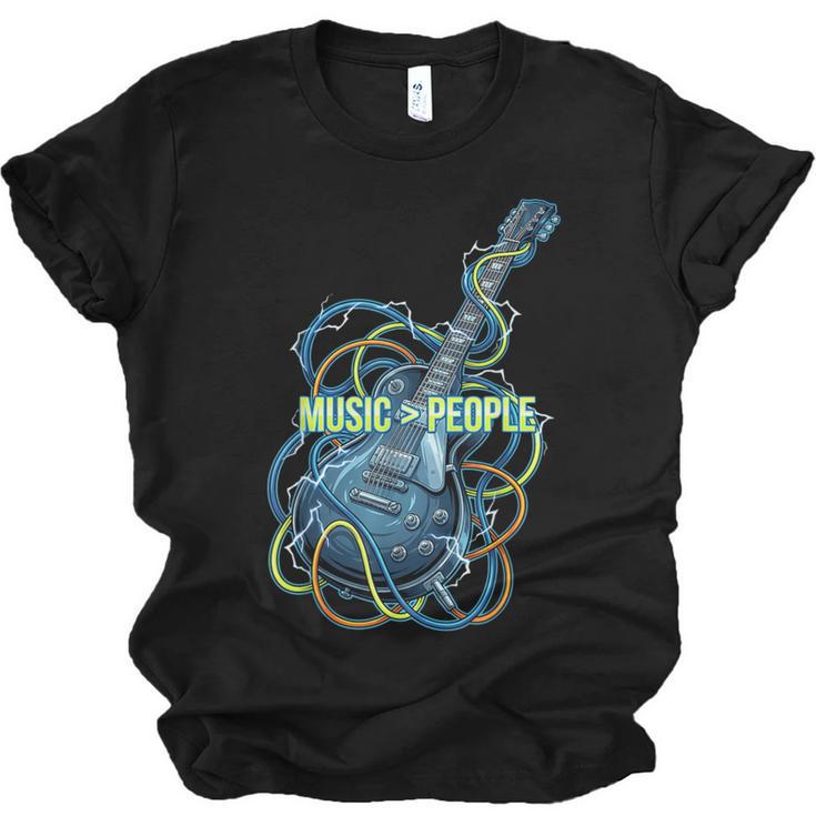 Introvert Music Lover Electric Guitar Rock Unisex Jersey T-Shirt