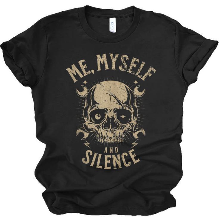 Introvert Relaxation Me Myself And Silence Skull Mechanic Unisex Jersey T-Shirt