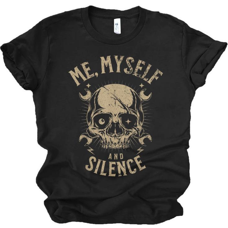 Introvert Relaxation Me Myself And Silence Skull Mechanic Unisex Jersey T-Shirt