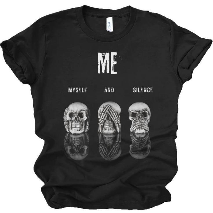 Introvert Relaxation Me Myself And Silence Skulls Unisex Jersey T-Shirt