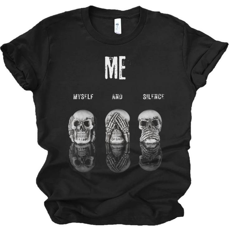 Introvert Relaxation Me Myself And Silence Skulls Unisex Jersey T-Shirt