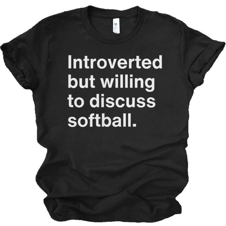 Introvert Softball Player Quote Unisex Jersey T-Shirt