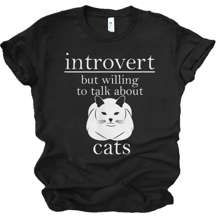 Introvert But Willing To Talk About Cats Unisex Jersey T-Shirt