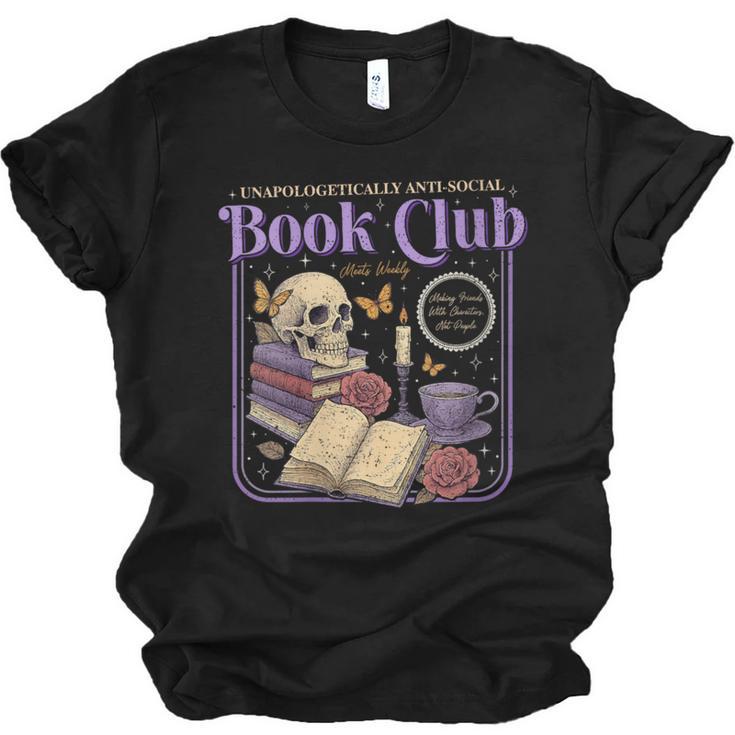 Introverted Romance Unapologetically Anti-Social Book Club Unisex Jersey T-Shirt