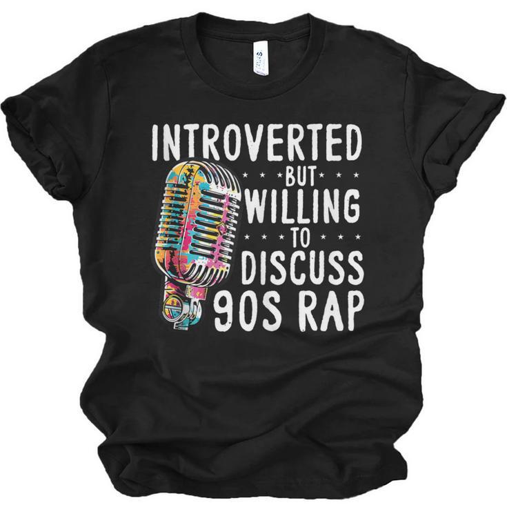 Introverted But Willing To Discuss 90s Rap Socially Awkward Unisex Jersey T-Shirt