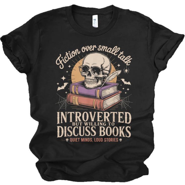 Introverted But Willing To Discuss Books Cozy Aesthetic Unisex Jersey T-Shirt
