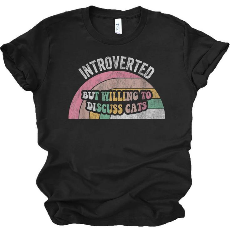 Introverted But Willing To Discuss Cats Rainbow Unisex Jersey T-Shirt