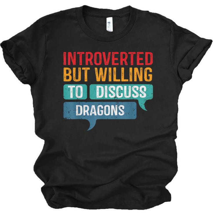 Introverted But Willing To Discuss Dragons Unisex Jersey T-Shirt