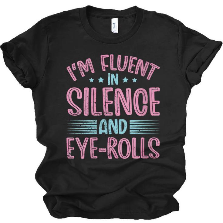 Introverts I'm Fluent In Silence And Eye-Rolls Unisex Jersey T-Shirt