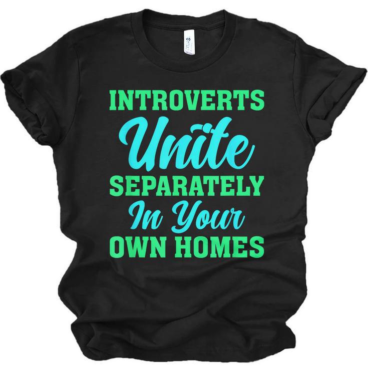 Introverts Unite Introvert Antisocial Sarcasm Anti Social Unisex Jersey T-Shirt