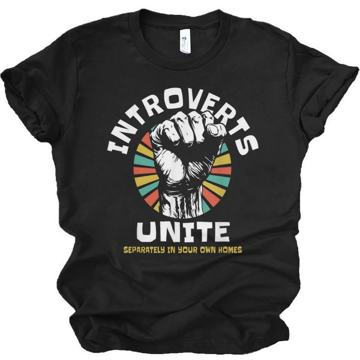 Introverts Unite Separately Own Homes Emblem Unisex Jersey T-Shirt