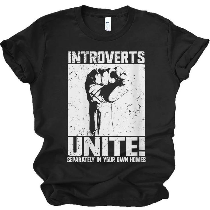 Introverts Unite Separately In Your Own Homes Introvert Unisex Jersey T-Shirt