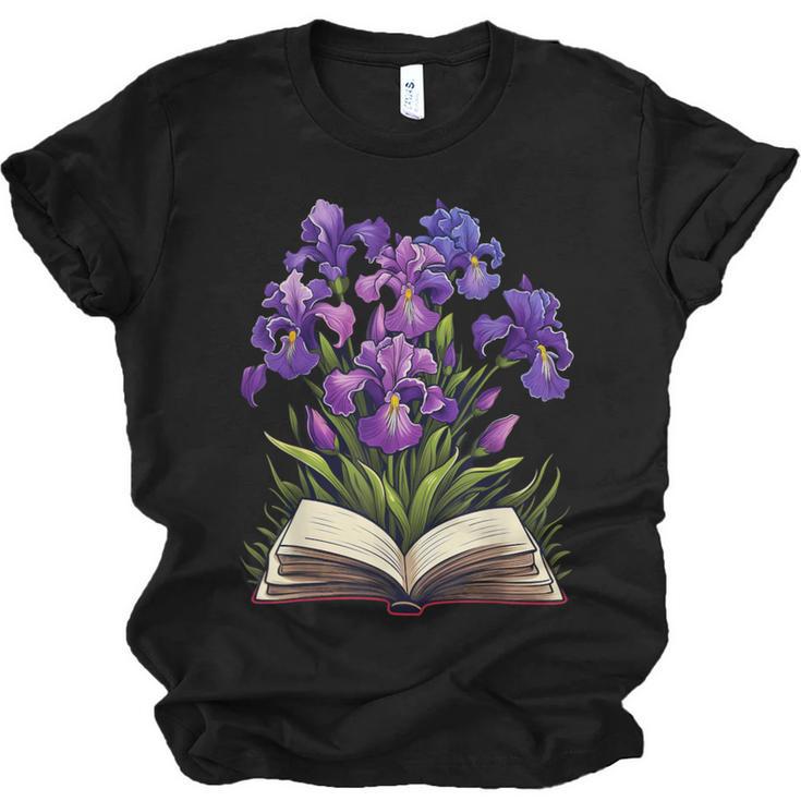 Irises Flowers Book Iris Floral Unisex Jersey T-Shirt