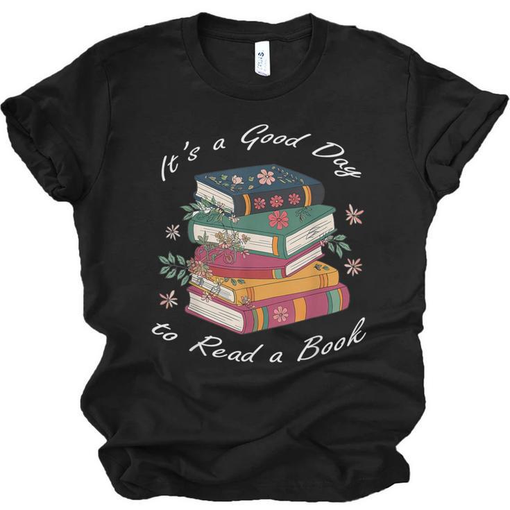 It's a Good Day To Read a Book Floral Stack Tee Unisex Jersey T-Shirt