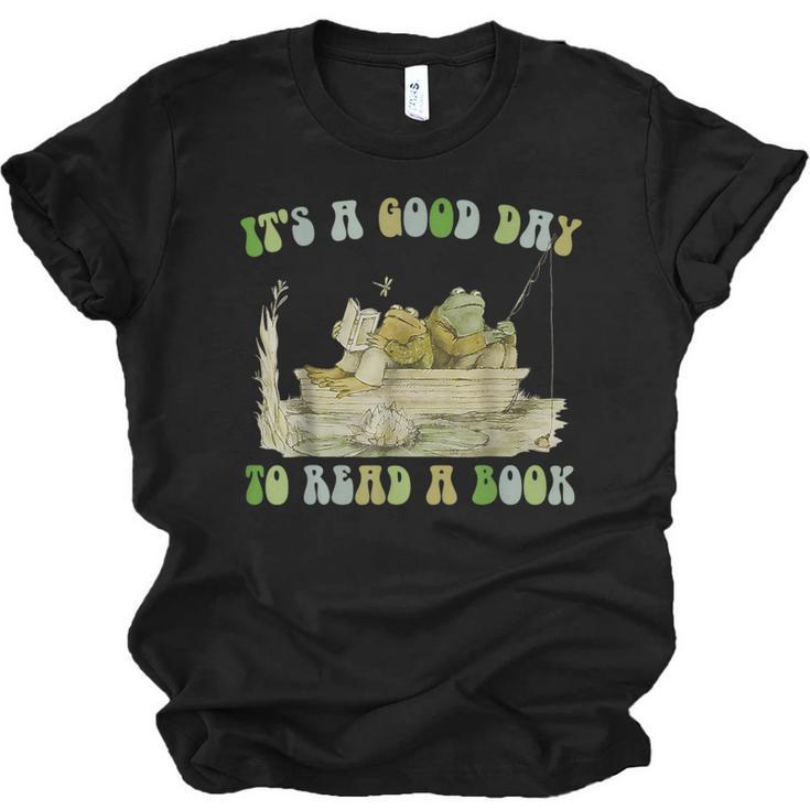 It's A Good Day To Read A Book Shirt Frog Reading Book Unisex Jersey T-Shirt