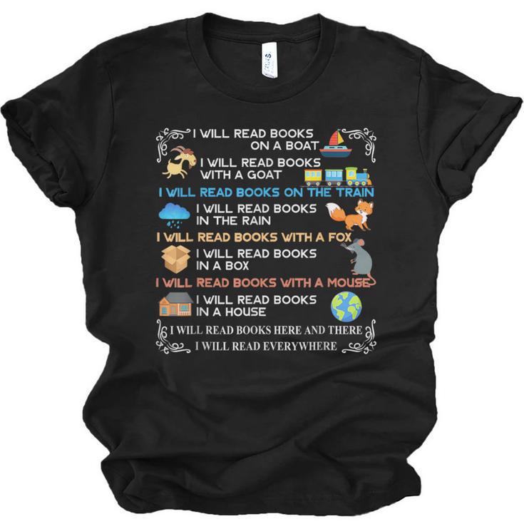 IWill Read Books On A Boat & Everywhere Reading Kids Unisex Jersey T-Shirt