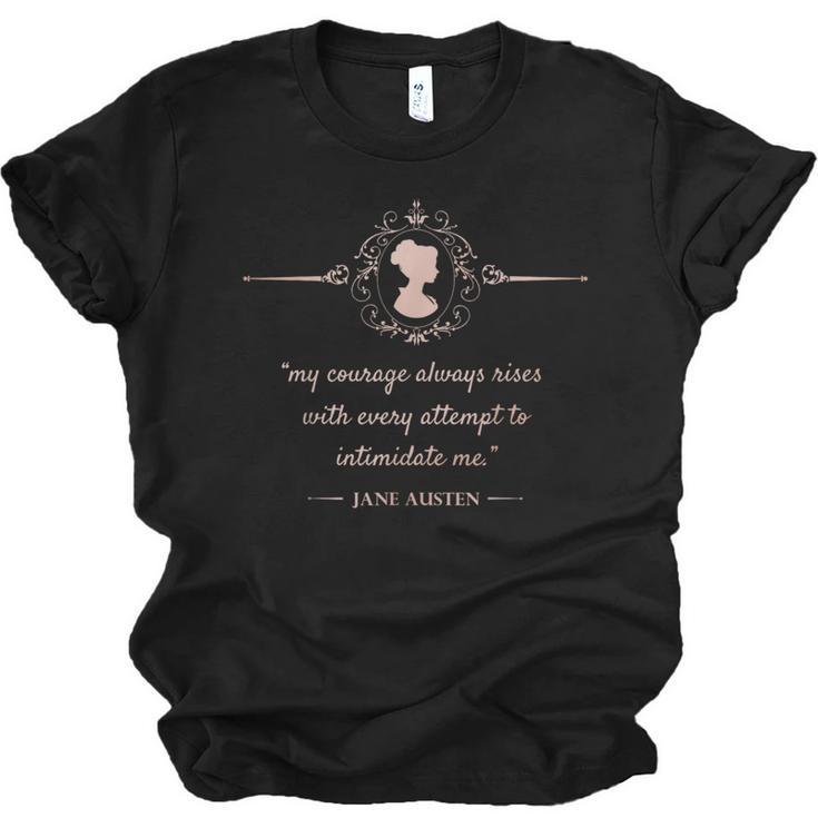 Jane Austen My Courage Always Rises Literary Book Club Unisex Jersey T-Shirt