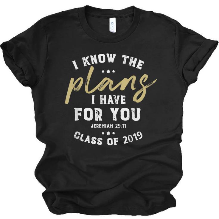 Jeremiah I Know Plans Graduation 2019 College Graduate Unisex Jersey T-Shirt