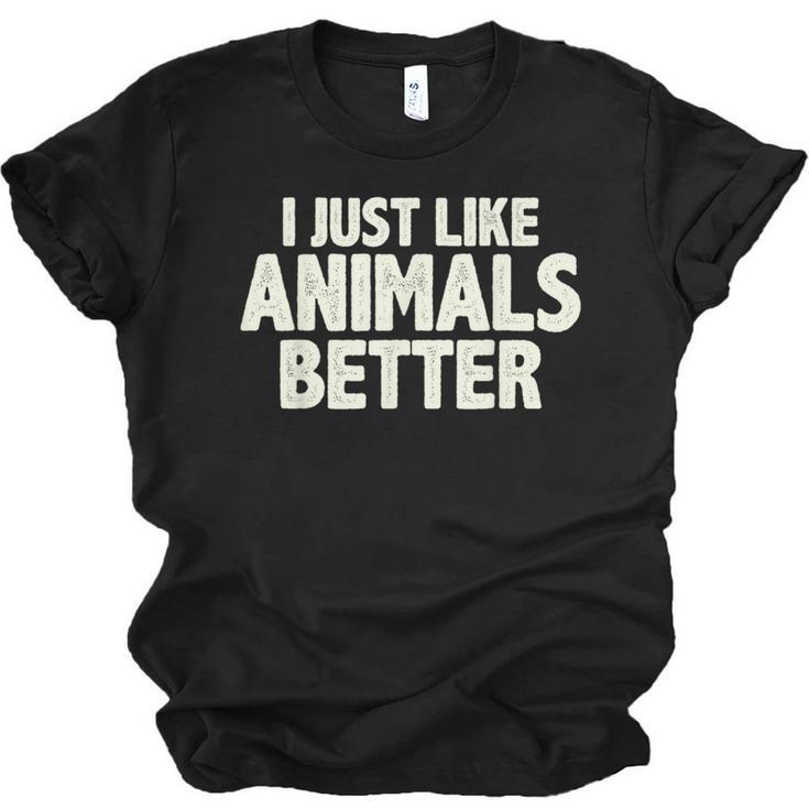 I Just Like Animals Better I Introvert Unisex Jersey T-Shirt